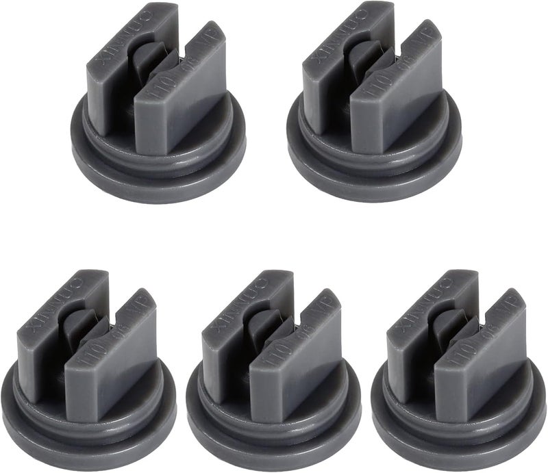 Tayffency 10 PCS Flat Fan Spray Tip 110 Degree Plastic Nozzle for Agricultural, Cleaning, Cooling (Grey), Gray - Image 1